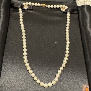 17” Authentic Pearl Necklace on 14k gold clasp